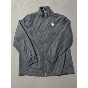 Taco Bell Jacket Gray Logo Zip Up Puffer Style Mens Size Small